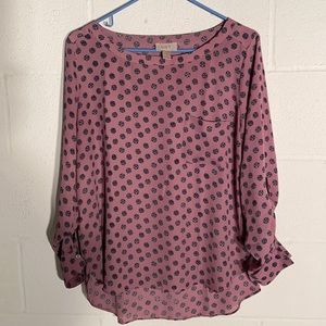 Loft lilac longsleeved top w/cuffs Med in excellent used condition